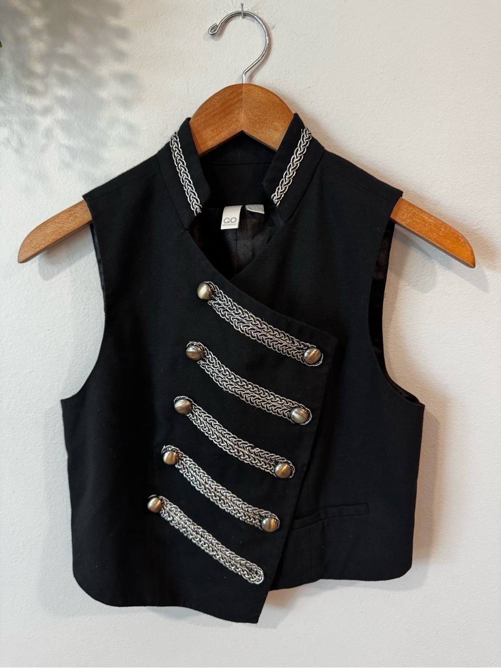 GO International Black Vest with Silver details Size Small